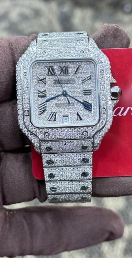 Custom Full Diamond Cartier (12 cttw, G-H, SI1-SI2) Comes with Box & Papers: Custom Full Diamond Cartier (12 cttw, G-H, SI1-SI2) Comes with Box & Papers #PAPPS33088v8
