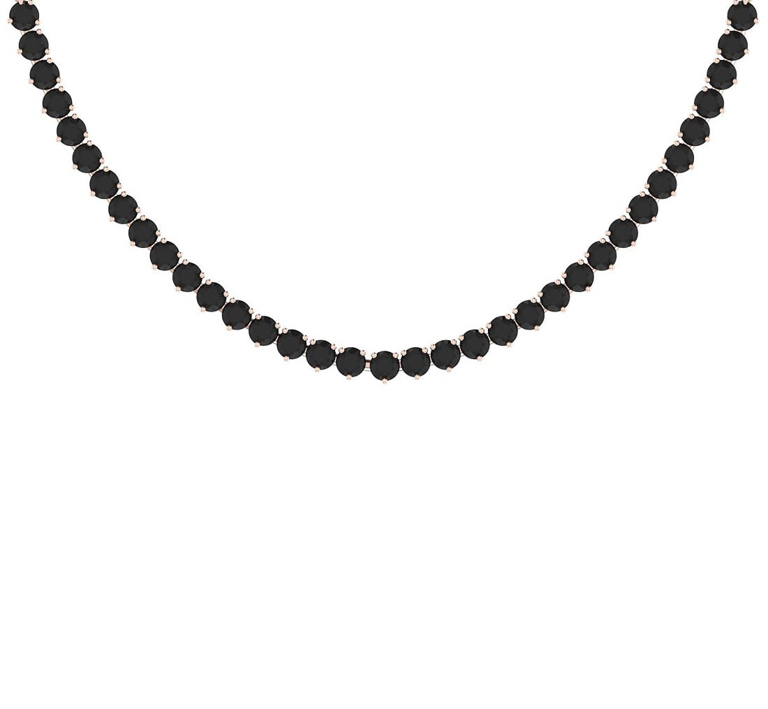 4.29 Ctw i2/i3 Treated Fancy Black Diamond 14K Rose Gold Slide Necklace: Center Diamond Weight : 4.29 Ctw ( Round cut) Center Diamond Color : Treated Fancy Black Dimaond Center Clarity : i2/i3 Center Stone Setting : Prong Metal Weight : Approx 17.10 Gram 14K Rose Gold Ladi