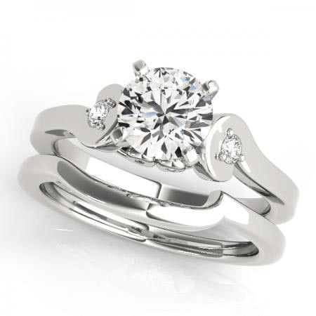 CERTIFIED 18KT WHITE GOLD 1.08 CTW J-K/VS-SI1 DIAMOND BRIDAL SET: CERTIFIED 18KT WHITE GOLD 1.08 CTW J-K VS2/SI1 DIAMOND BRIDAL SET (CENTER STONE DIAMOND 1.00 CTWW J-K/VS-SI1) please request ring size upon payment #PAPPS86784v3