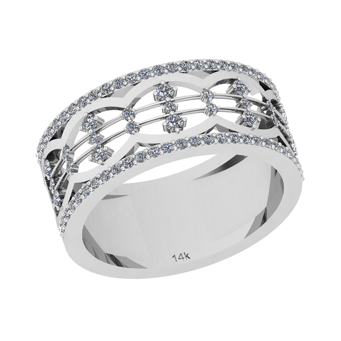 0.47 Ctw Si2/i1 Diamond 14K White Gold Eternity Band Ring: Total Weight : 0.47 Ctw (Round Cut ) Diamond Stone Color : J-K Stone Clarity : Si2/i1 Diamond Stone Setting : Prong Metal Weight : Approx 5.90 Gram 14K White Gold Eternity Band Ring Current Ring Size 