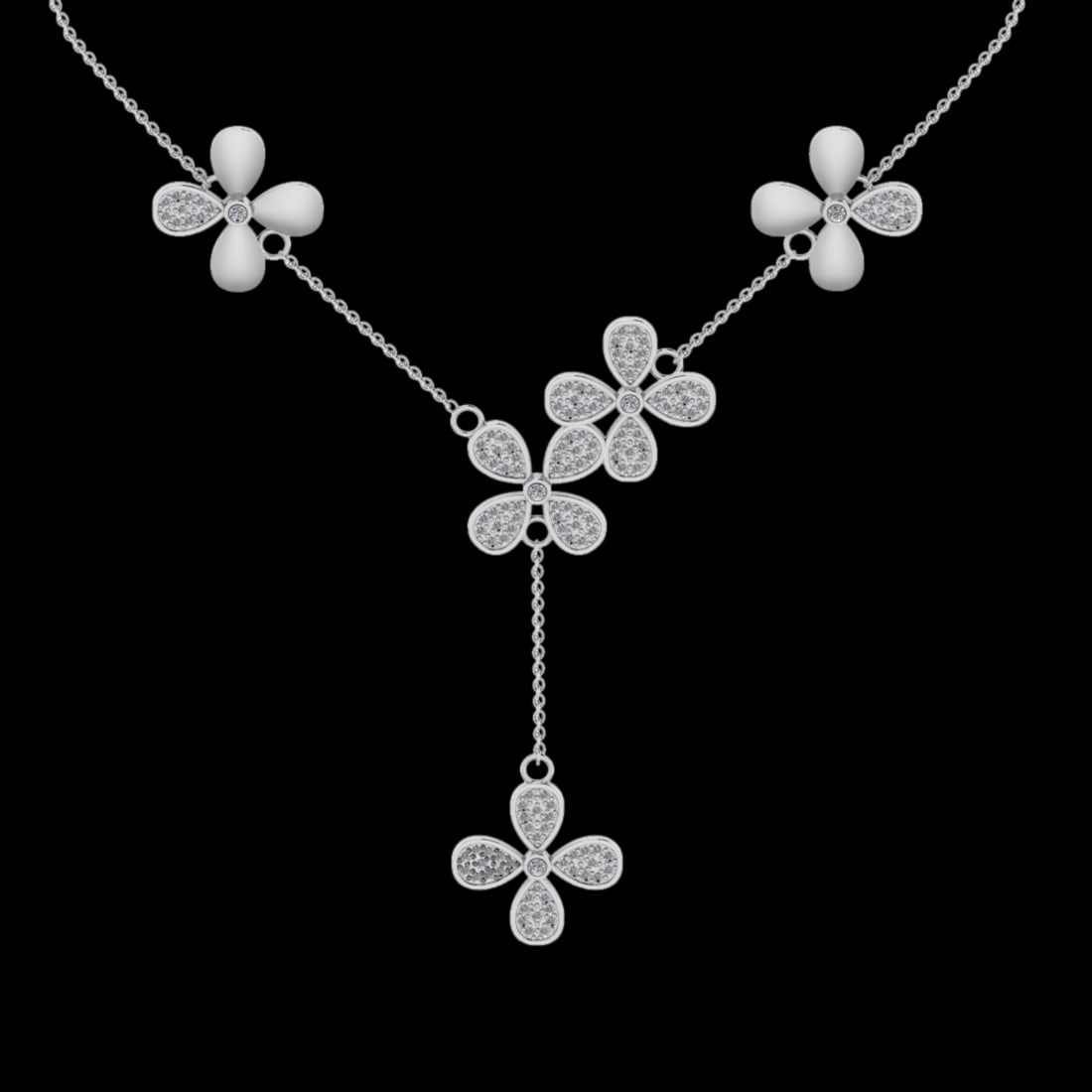 1.50 Ctw VS/SI1 Diamond 18k White Gold Pendant Necklace