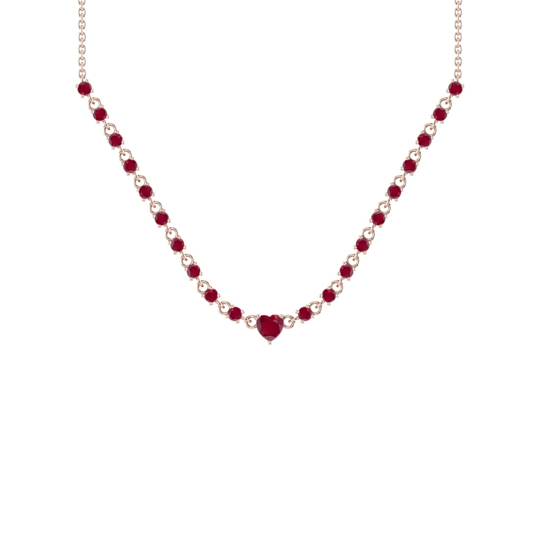 2.70 Ctw Ruby 14K Rose Gold Pendant Necklace: Center stone Weight :-: 2.70 Ctw ( Heart & Round Cut) Color :- Ruby Center Stone Setting : Prong Metal Weight : Approx 3.90 gram 14K Rose Gold Pendant Necklace #PAPPS12949v11