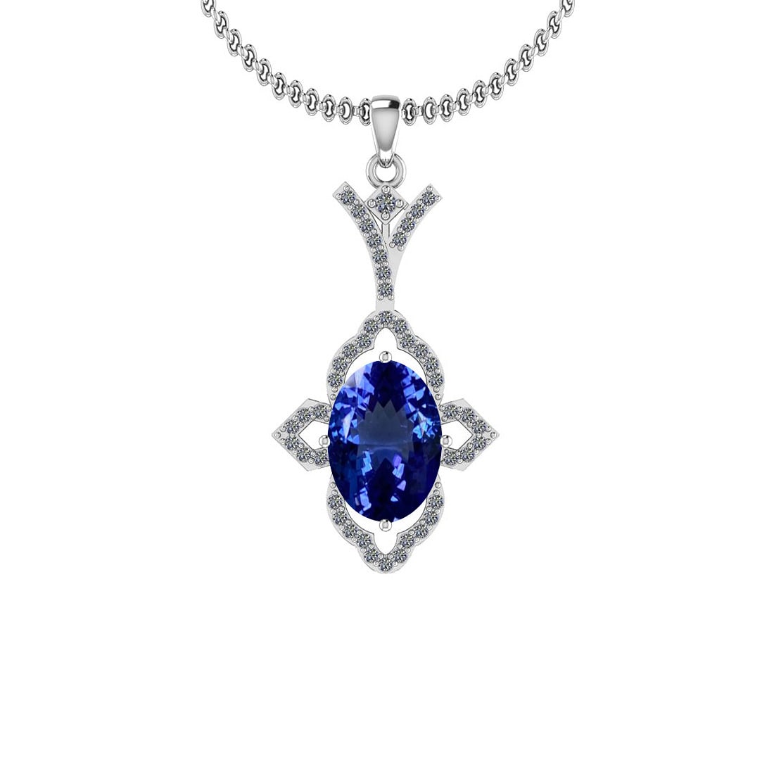 Certified 5.58 Ctw VS/SI1 Tanzanite And Diamond 14K Yellow Gold plated Plat