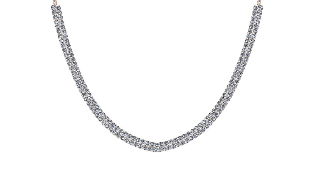Certified 17.00 Ctw SI2/I1 Diamond 14K Rose Gold Necklace
