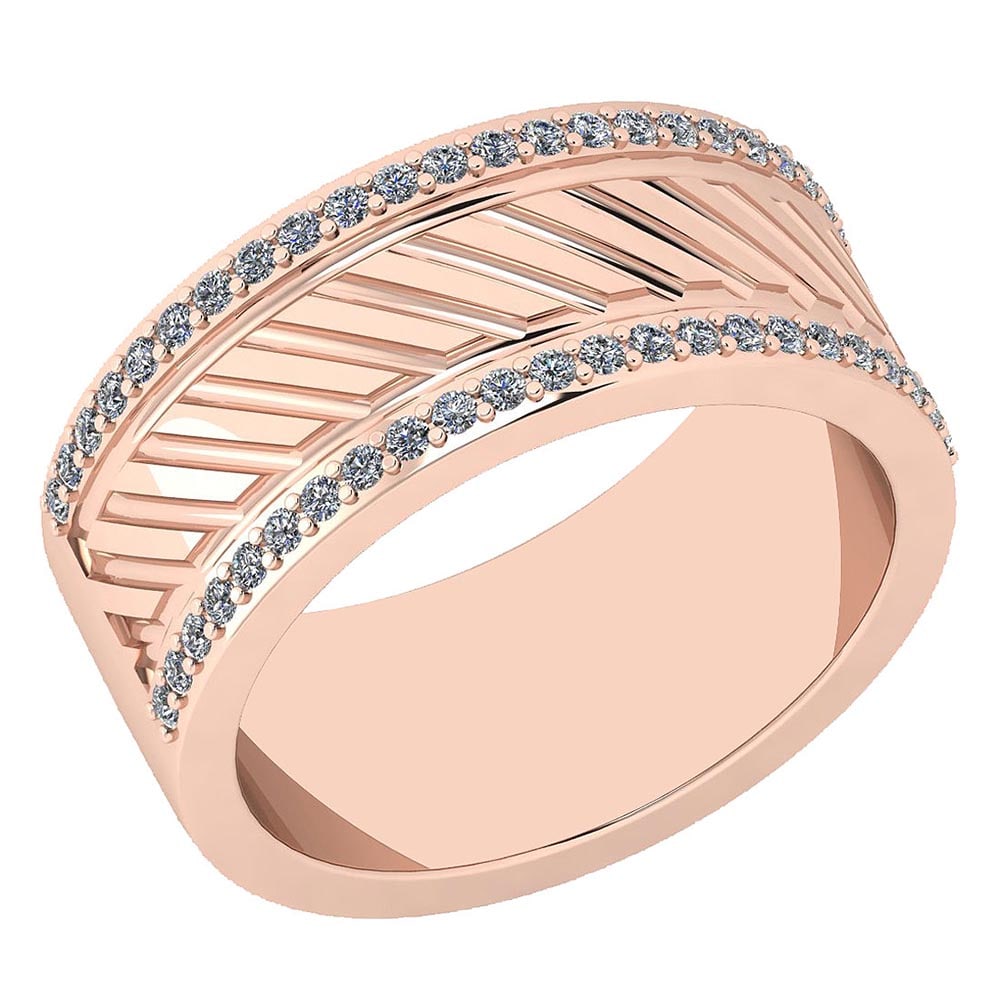 Certified 0.27 Ctw Diamond VS/SI1 Band 14K Rose Gold Made In USA