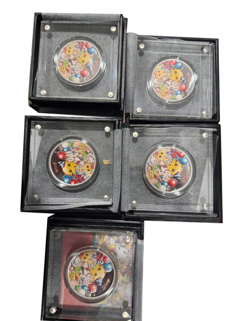 EMOJI Emoticons 1 Oz Silver Coin Tuvalu ( Pack of 5pec ) (1 of 1)