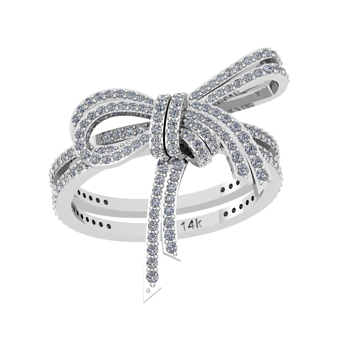 1.00 Ctw Si2/i1 Diamond 14K White Gold Ribbon Wedding Ring: Total Weight : 1.00 Ctw (Round Cut ) Diamond Stone Color : J-K Stone Clarity : Si2/i1 Diamond Stone Setting : Prong Metal Weight : Approx 5.90 Gram 14K White Gold Ribbon Wedding Ring Current Ring