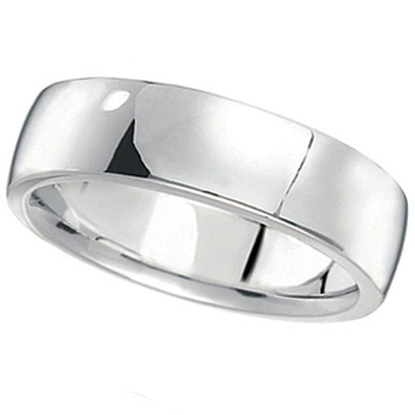 Mens Wedding Ring Low Dome Comfort-Fit in platinum 6 mm (1 of 1)