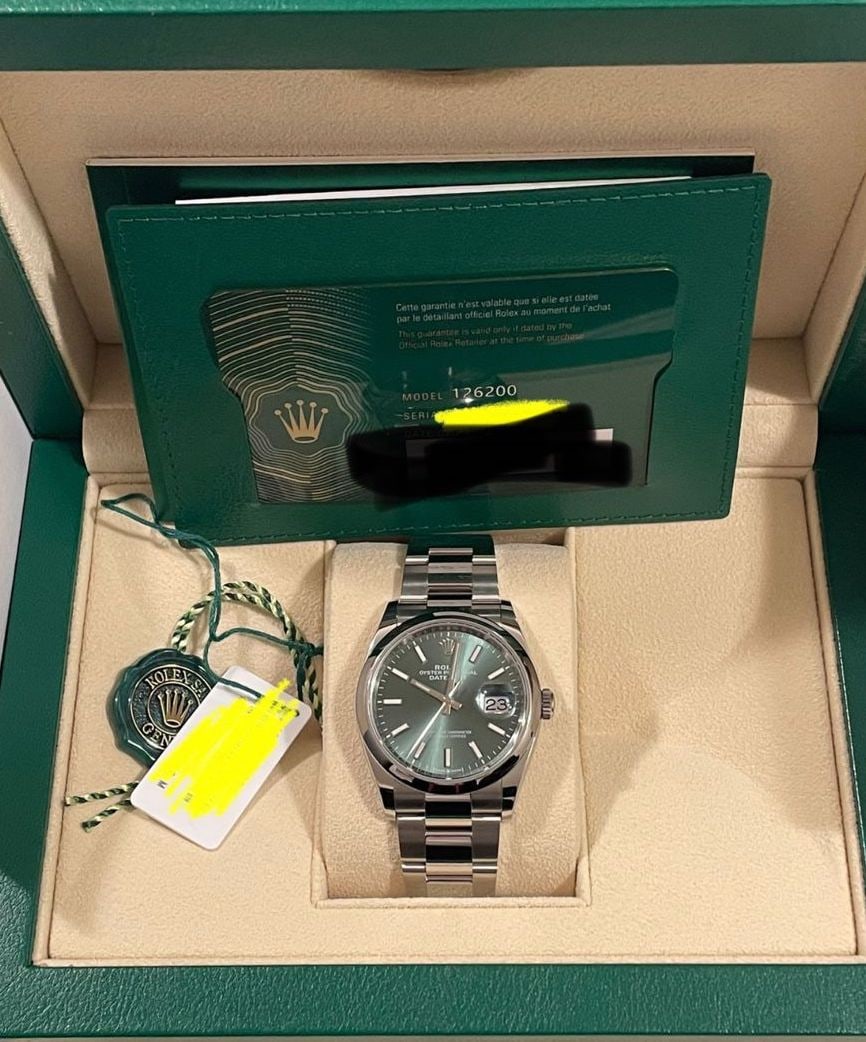 36mm Rolex Datejust Ref 126200 Comes with Box and Papers