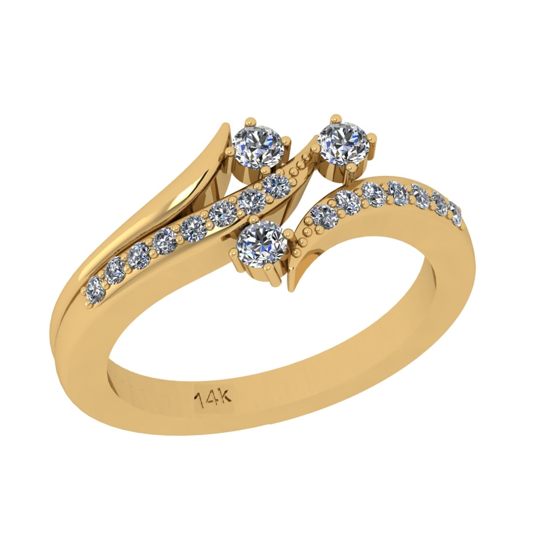 0.41 Ctw SI2/I1 Diamond 14K Yellow Gold Engagement Ring (1 of 2)