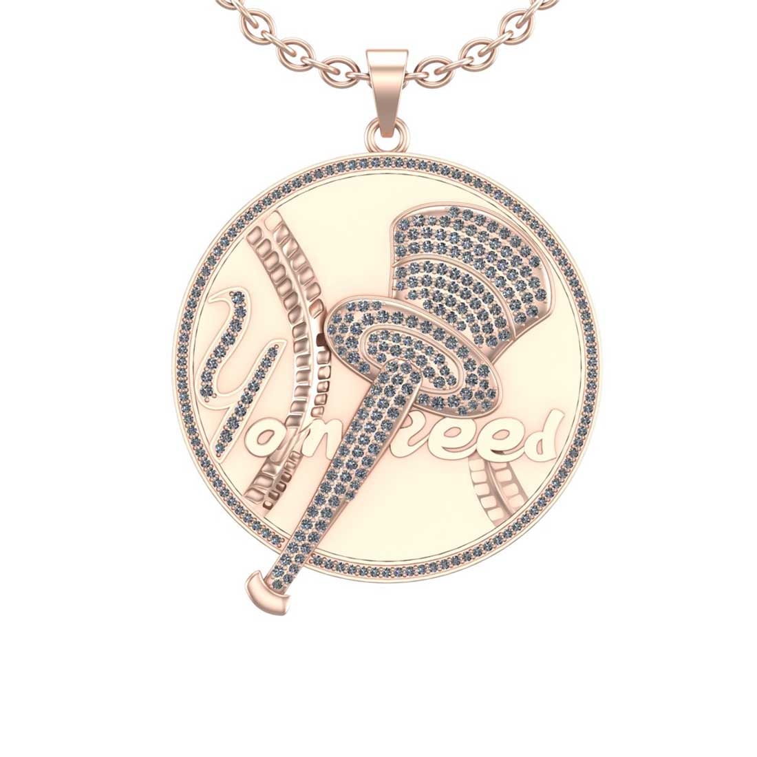 2.06 Ctw SI2/I1Diamond 14K Rose Gold Pendant Necklace