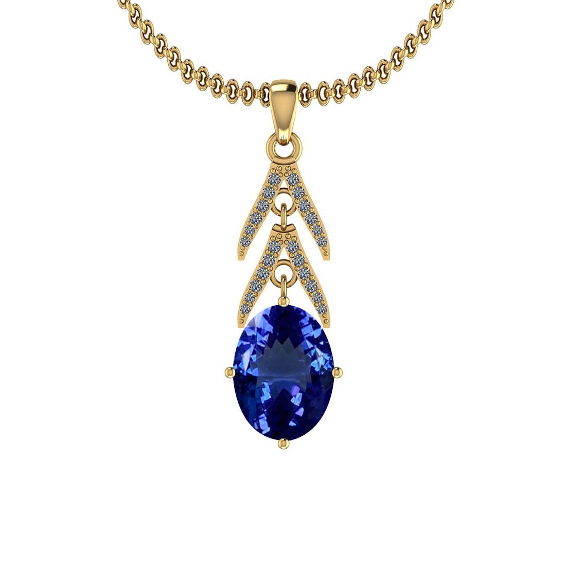 Certified 3.77 Ctw VS/SI1 Tanzanite And Diamond 14K Yellow Gold Vintage Sty: Center Stone Approx Weight: 3.63 Ctw (1 Pcs Oval Cut) Center Stone Color: Tanzanite Center Stone Setting: Prong Side Stone 0.14 Ctw Side Stone Color: G-H Stone Clarity: VS/SI1 Stone Setting: Prong Met