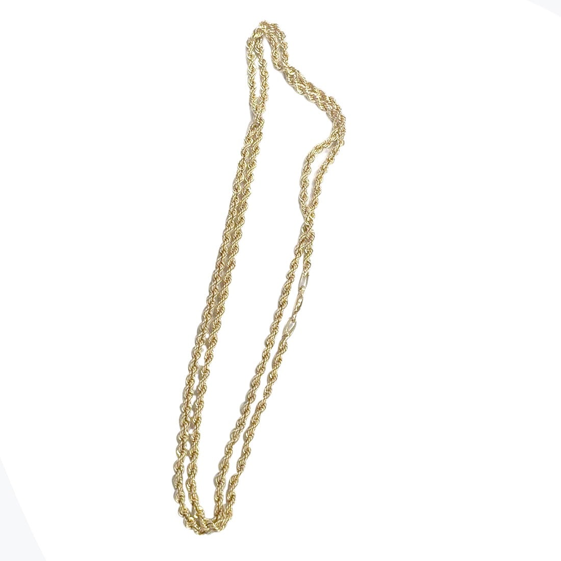 14K YELLOW GOLD SOLID GOLD ROPE CHAIN WEIGHT APPROX :-35.00 GRAM