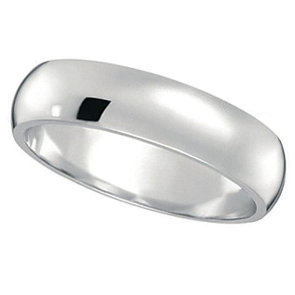 Dome Comfort Fit Wedding Ring Band platinum 5mm (1 of 1)