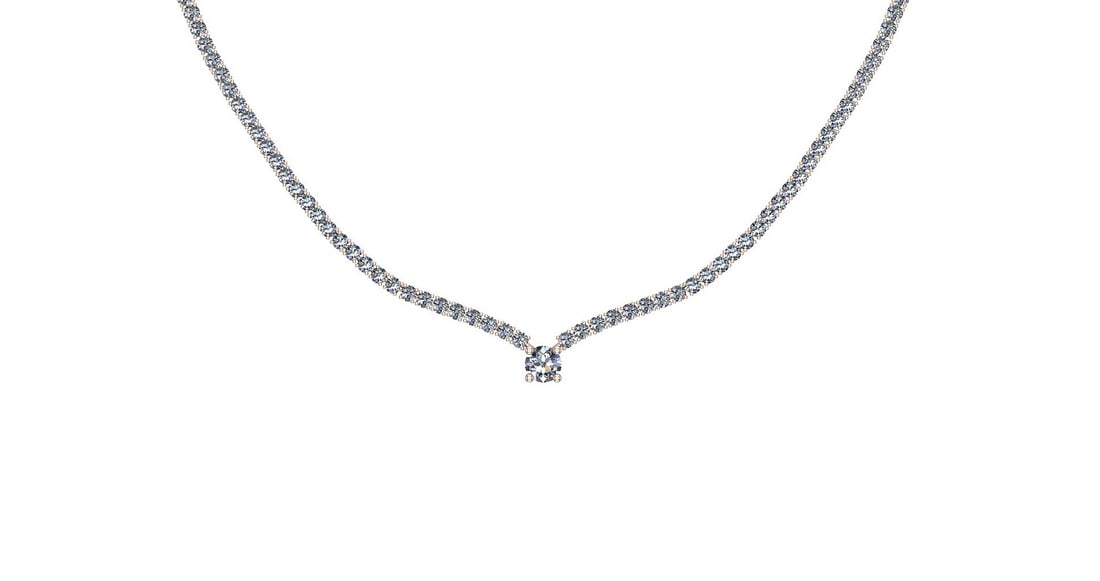 Certified 6.08 Ctw SI2/I1 Diamond 14K Rose Gold Necklace