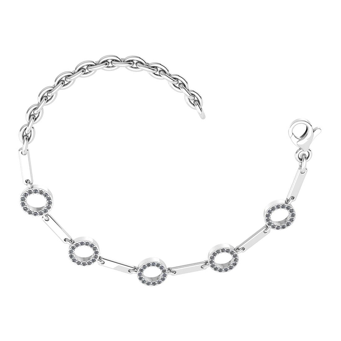 0.37 Ctw SI2/I1 Diamond Ladies Fashion 18K White Gold Tennis Bracelet: Diamond Stone Weight ; 0.37 Ctw ( Round Cut ) Diamond Stone Color : White J-KDiamond Stone Clarity : SI2/I1 Stone Setting : Prong Metal Weight : Approx 4.60 Gram 18K White Gold Tennis Bracelet Size- 7