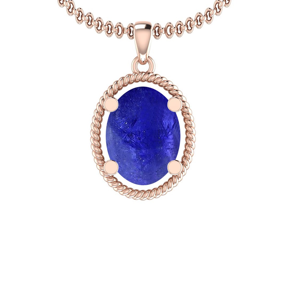 Certified 6.50 Ctw Tanzanite 14K Rose Gold Victorian Style Pendant