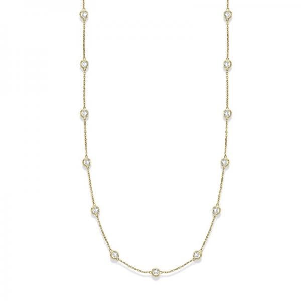 36 inch Station Station Necklace 14k Yellow Gold 4.00ctw (1 of 1)