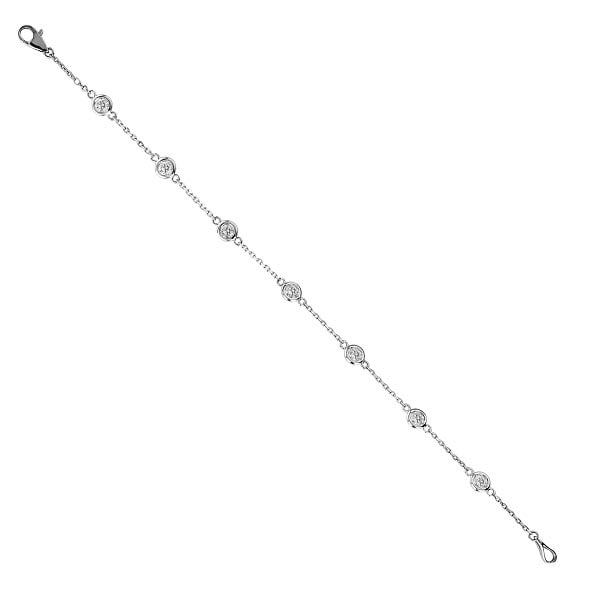 Station Bezel-Set Bracelet 14K White Gold 0.75ctw (1 of 1)