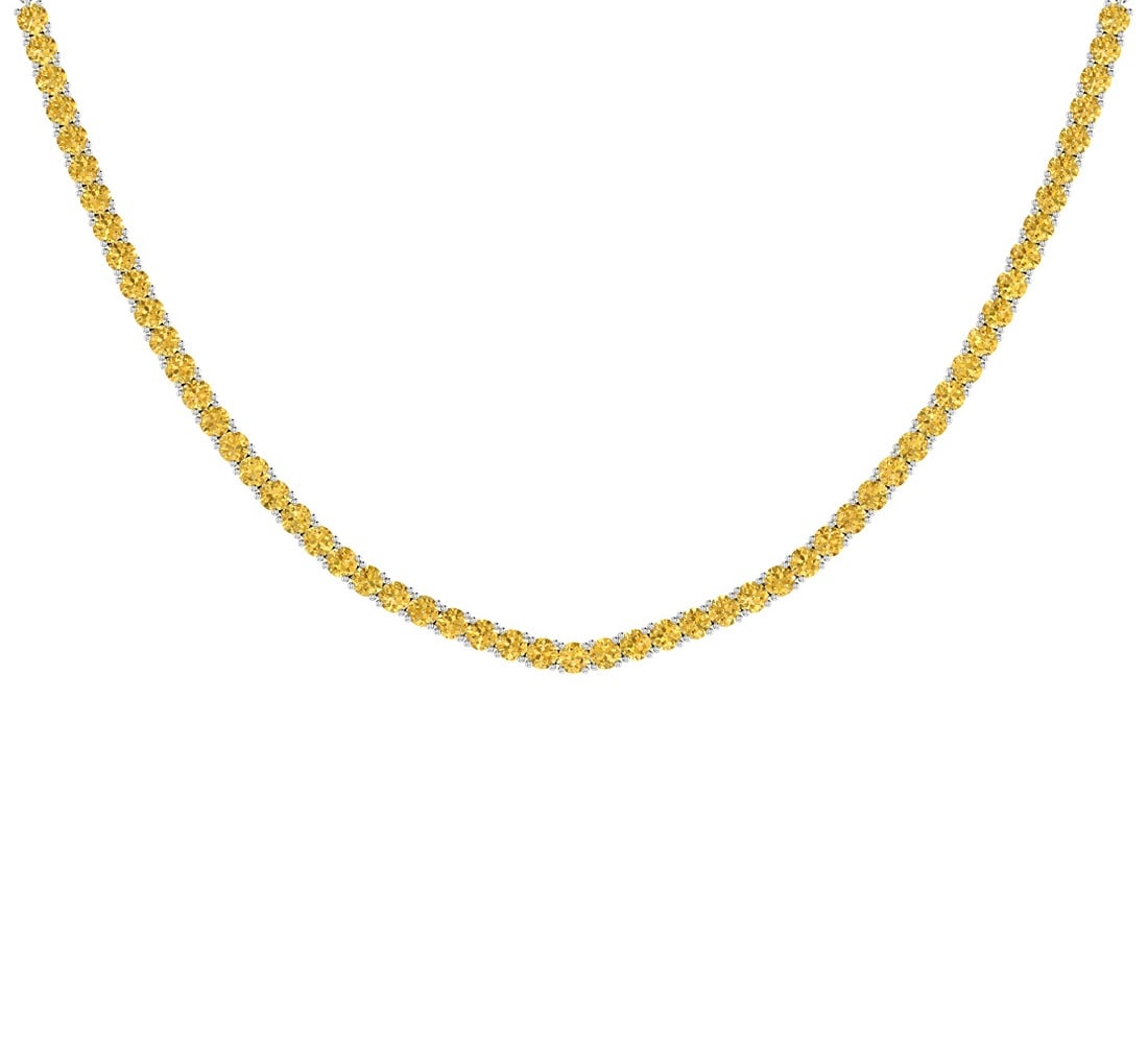 2.28 Ctw i2/i3 Treated Fancy Yellow Diamond 14K White Gold Slide Necklace