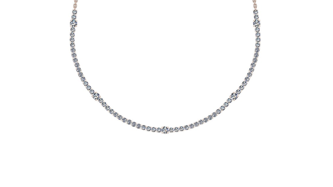Certified 4.91 Ctw SI2/I1 Diamond 14K Rose Gold Necklace