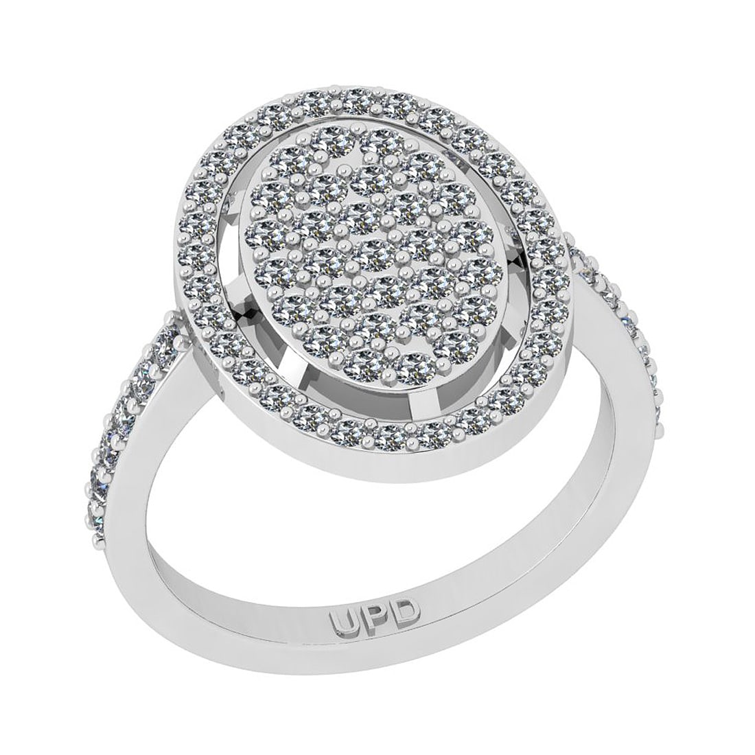0.88 Ctw SI2/I1 Center Diamond 14K White Gold Eternity Ring