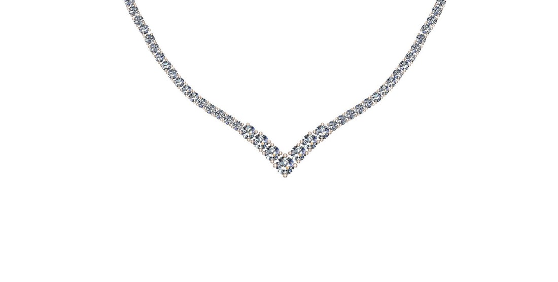 Certified 6.97 Ctw SI2/I1 Diamond 14K Rose Gold Necklace