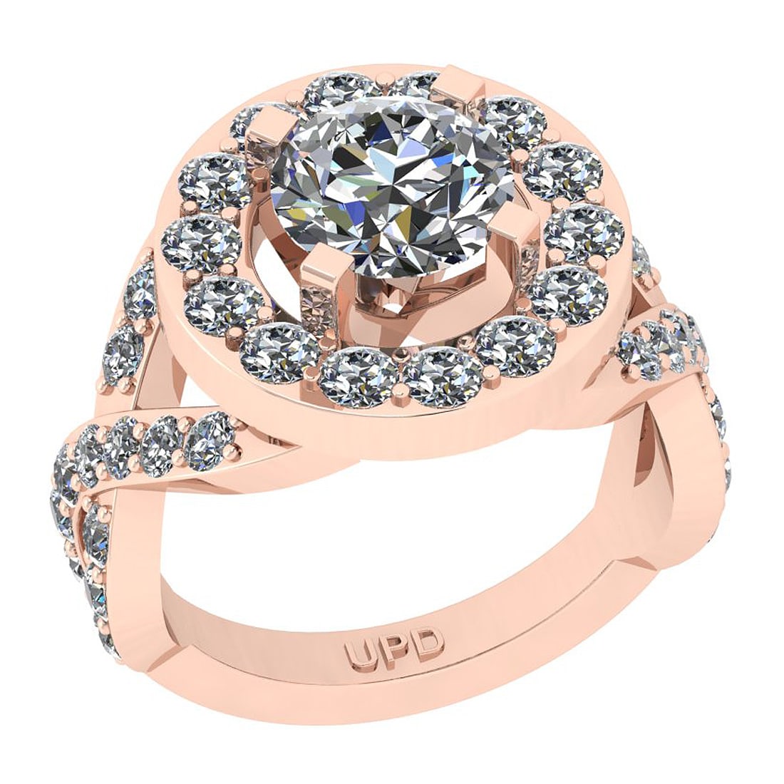 2.40 Ctw SI2/I1 Gia Certified Center Diamond 14K Rose Gold Engagement Halo: Center Diamond Weight : 1.60 Ctw ( Round Cut GIA Certified ) Center Diamond Color :-J-K Center Stone Setting : Prong Center Clarity : SI2/I1 Side Stone Weight Of Ctw 0.80 Ctw Side Stone Color : J-K