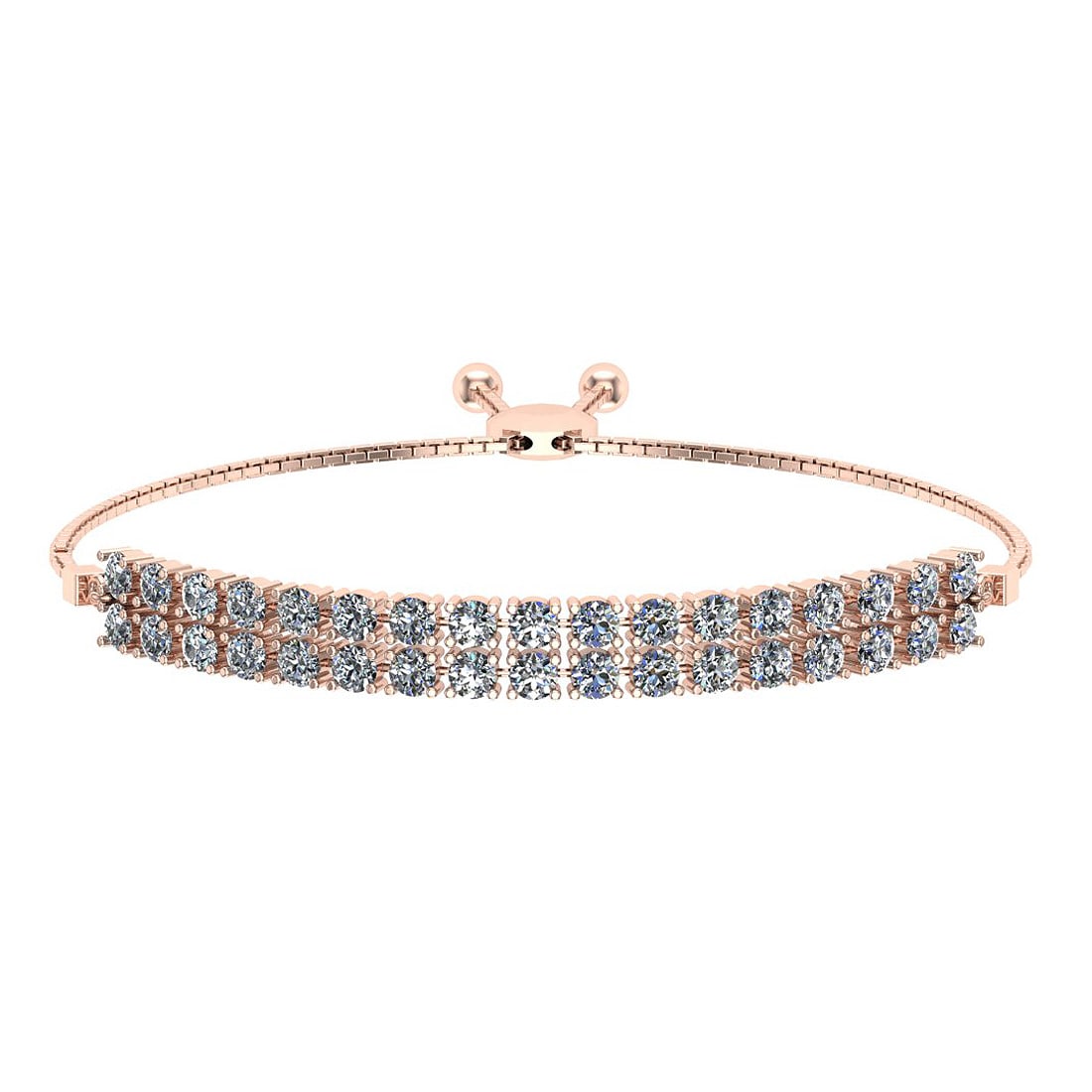 0.54 Ctw SI2/I1 Diamond Prong Set 14K Rose Gold Slide Bracelet: Center Diamond Weight : 0.54 Ctw (Round Cut) Center Diamond Color :- J-K Center Clarity : SI2/I1 Stone Setting : Prong Metal Weight : Approx 5.80 Gram 14K Rose Gold Slide Bracelet MJ2675-1SB
