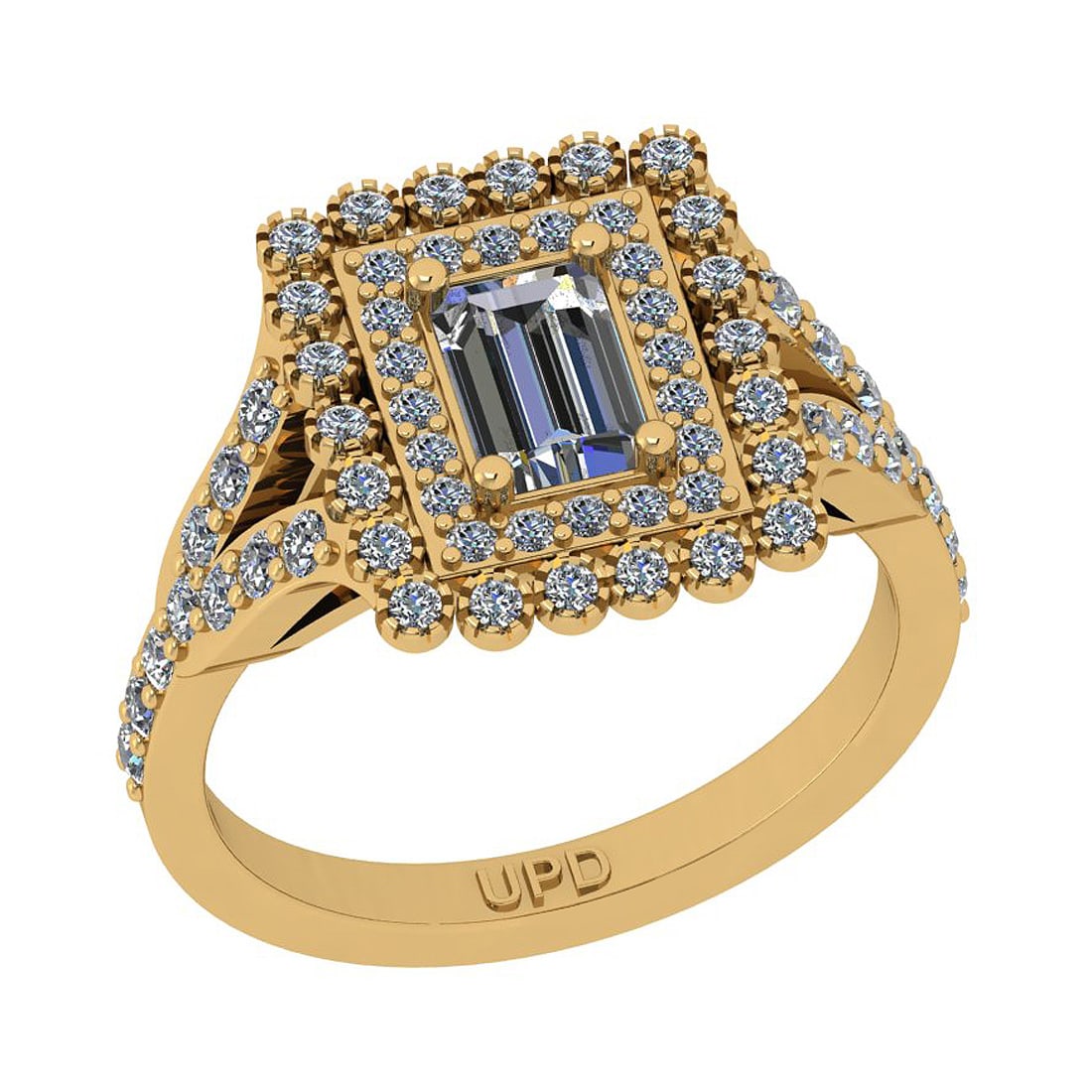 1.19 Ctw SI2/I1 Gia Certified Center Diamond 14K Yellow Gold Vintage Style