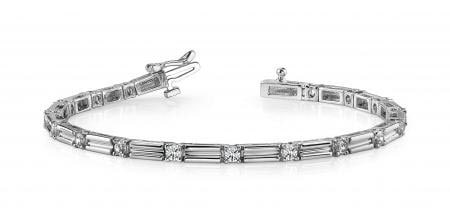 14KT WHITE GOLD 1.25 CTW G-H VS2/SI1 MEMENTO SINGLE DIAMOND AND LINK BRACEL