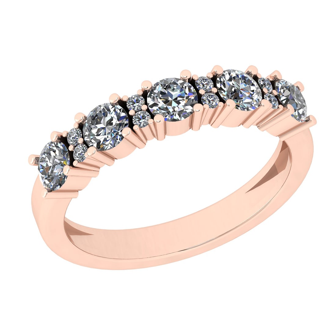 0.55 Ctw Diamond 14k Rose Gold Eternity Band Ring