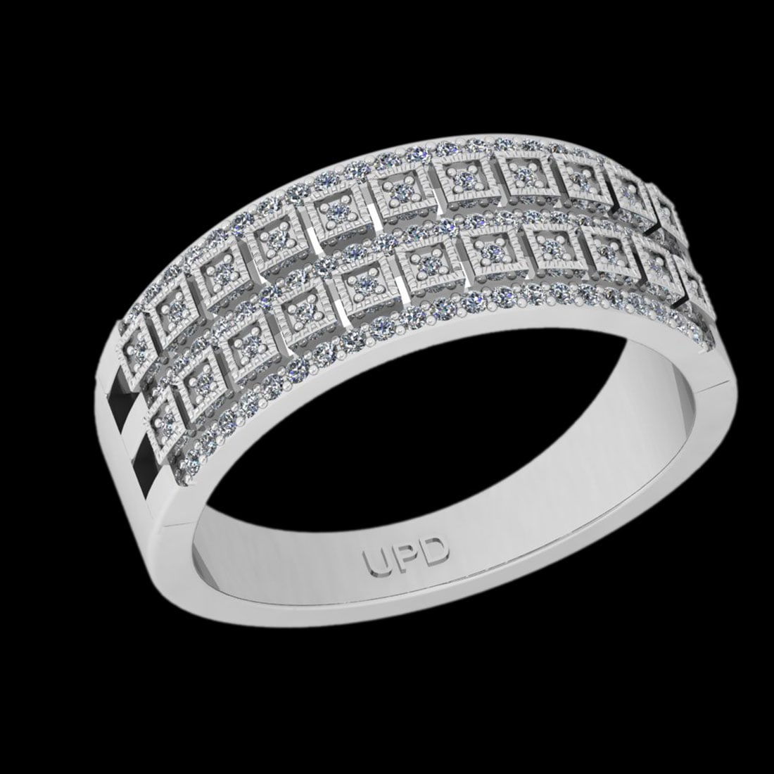 0.37 Ctw VS/SI1 Diamond 14K White Gold Groom s Wedding Band Ring