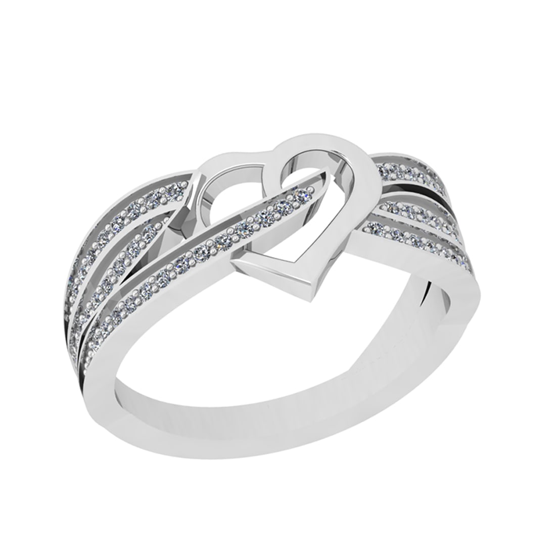 0.40 Ctw Si2/i1 Diamond 14K White Gold Groom Band Ring