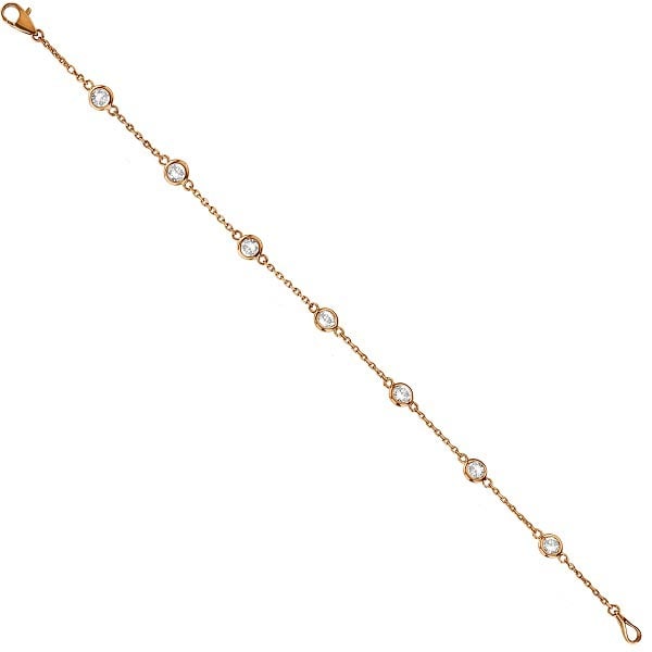 Station Bezel-Set Bracelet 14K Rose Gold 1.00ctw