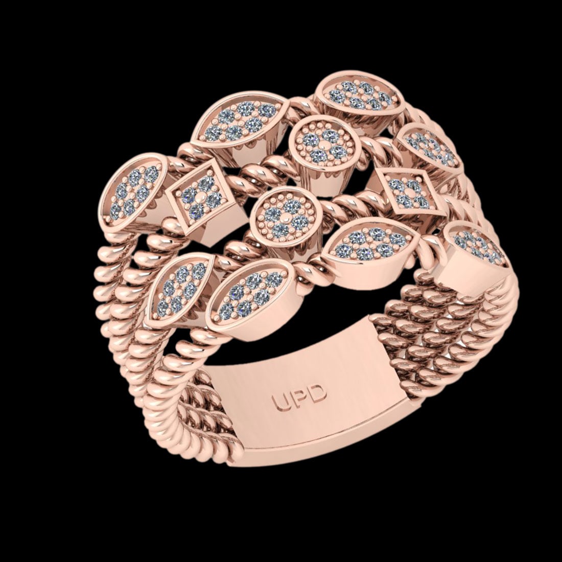 0.32 Ctw VS/SI1 Diamond 14K Rose Gold Groom s Wedding Band Ring