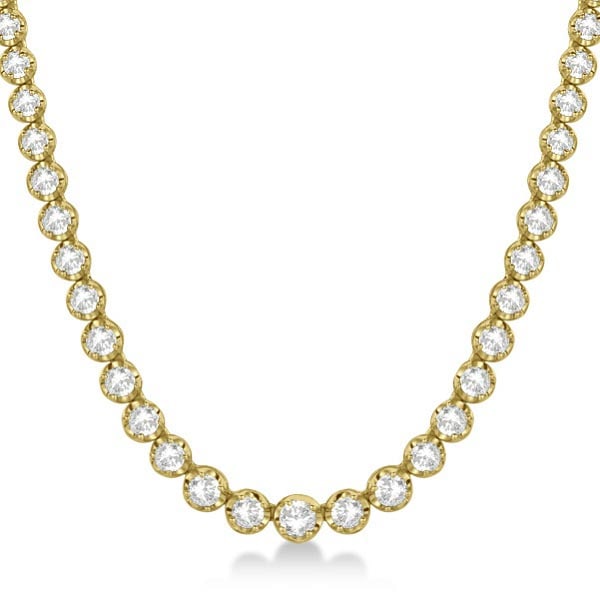 Eternity Diamond Tennis Necklace 14k Yellow Gold (10.35ct)