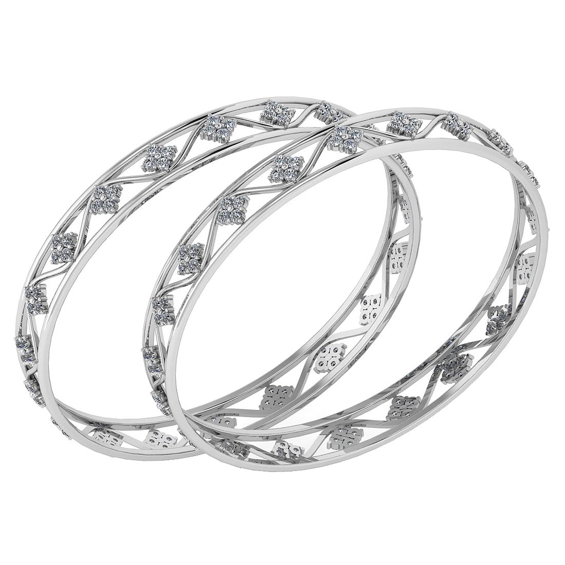 4.80 Ctw SI2/I1 Diamond 10K White Gold Bengals