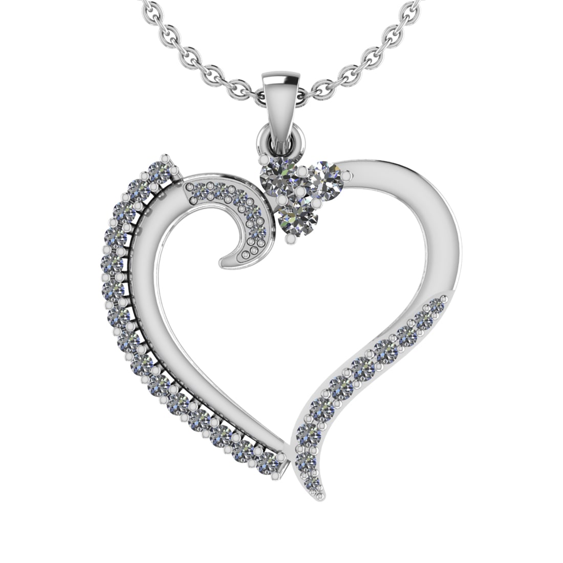 0.34 Ctw SI2/I1 Diamond 14K White Gold Valentine s Day special Pendant