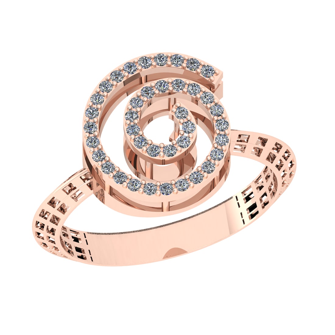 0.20 Ctw VS/SI1 Diamond 14K Rose Gold Cluster Ring