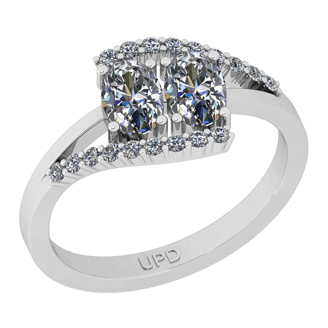 1.18 ctw GIA Certified Center StoneDiamond 14K White Gold Anniversary Ring: Center Diamond Weight :-1.00 Ctw (Oval Cut) GIA Certified Center StoneCenter Color :- I-J Stone Clarity : SI2/I1 Stone Setting : Prong Side Stone Weight Of Ctw 0.18 ctw Side Stone Color : I-J Stone Cl