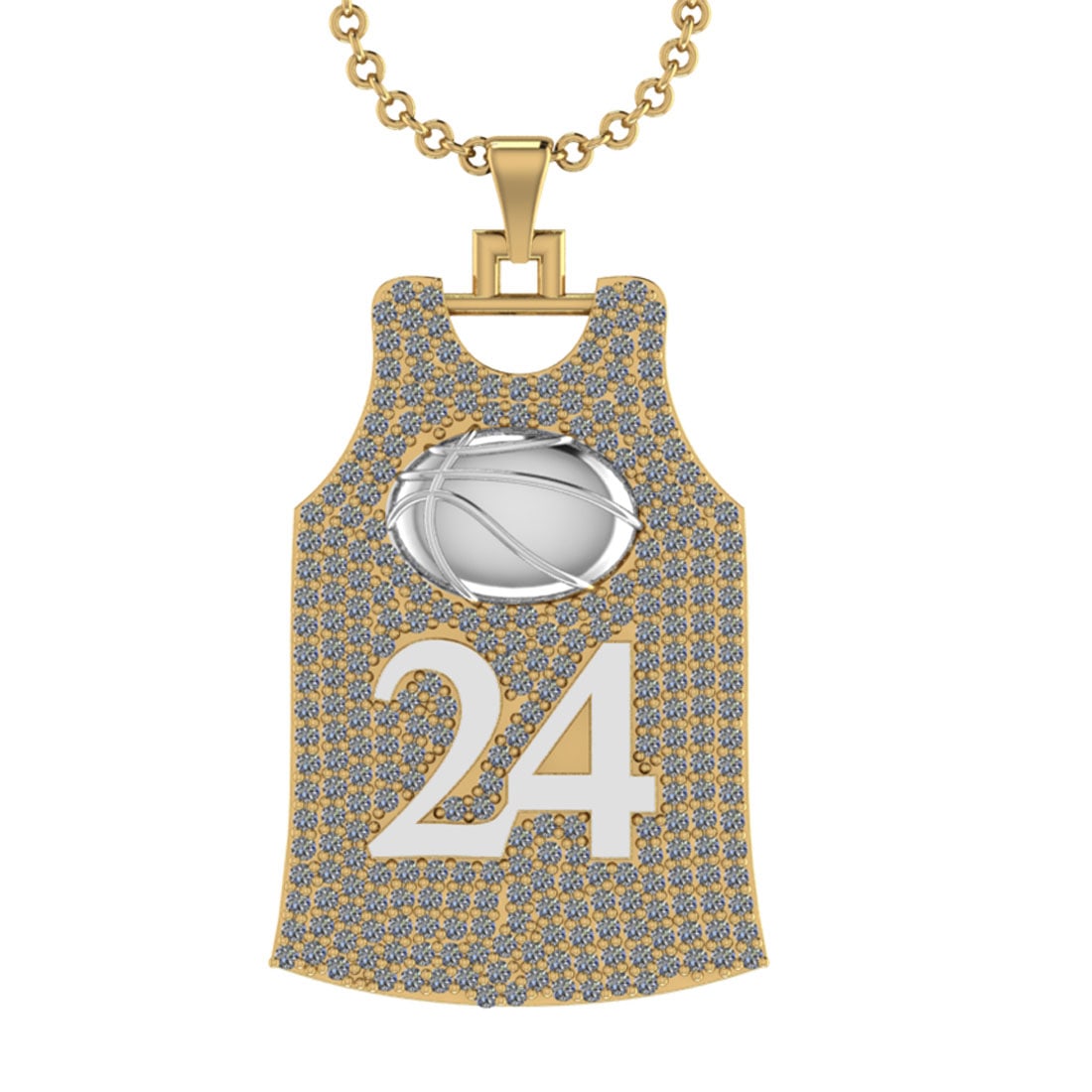 0.55 Ctw SI2/I1 Diamond 14K Yellow and White Gold football theme Jersey pen