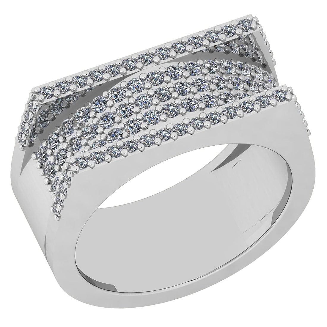 0.70 Ctw SI2/I1 Diamond 14K White Gold Band Ring