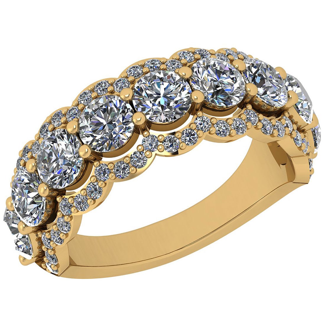 2.65 Ctw SI2/I1 Diamond 14K Yellow Gold Men s Band Ring