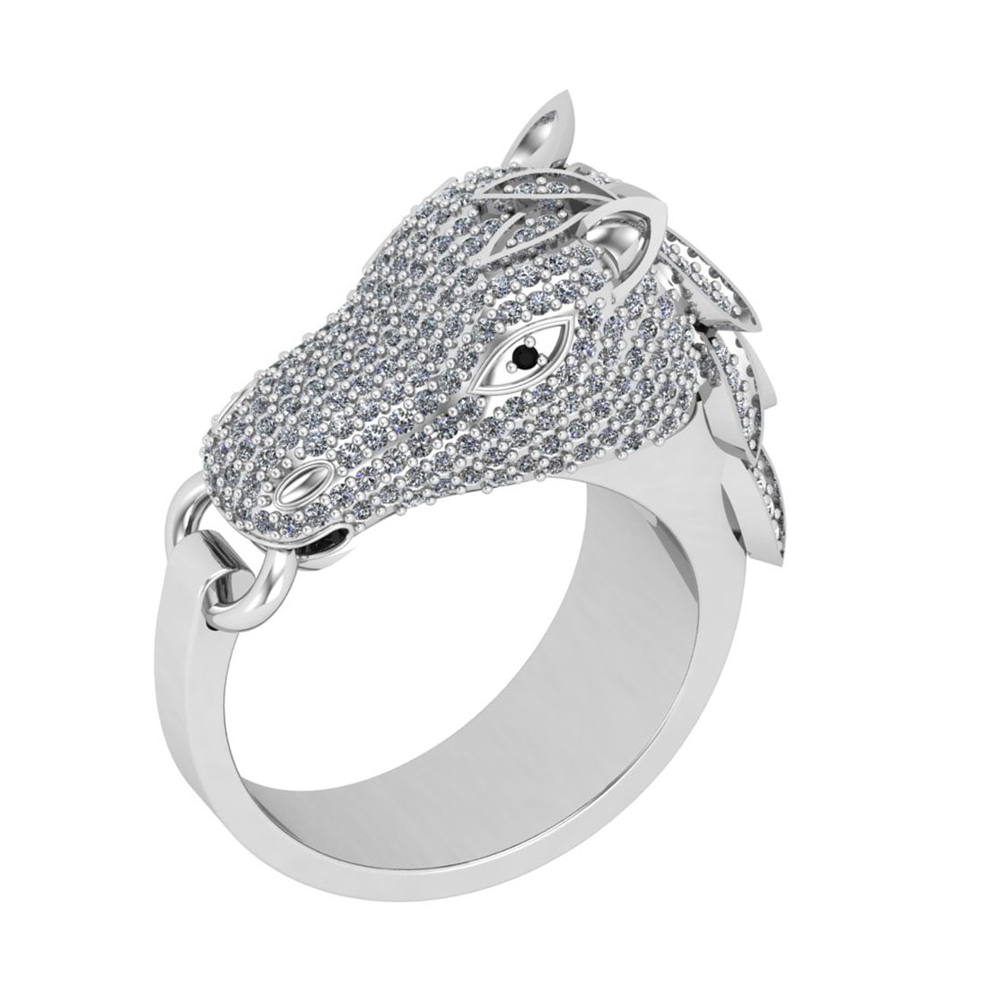 1.26 Ctw SI2/I1 Treated fancy black and White Diamond 14K White Gold Bypass: Eye stone weight :-0.01 ctw Eye stone color :- Treated fancy black Diamond Total Diamond Weight : 1.25 Ctw (Round Cut) Color : J-K Setting : Prong Stone Clarity : SI2/I1 Metal Weight : Approx 14.50 Gr
