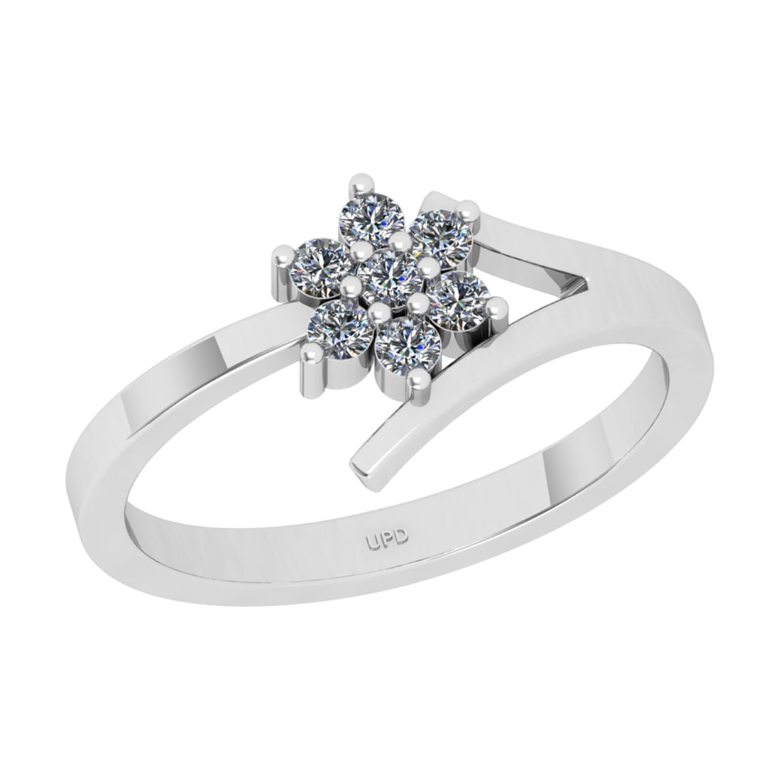 0.25 Ctw SI2/I1 Diamond 14K White and Yellow Gold Promises Ring