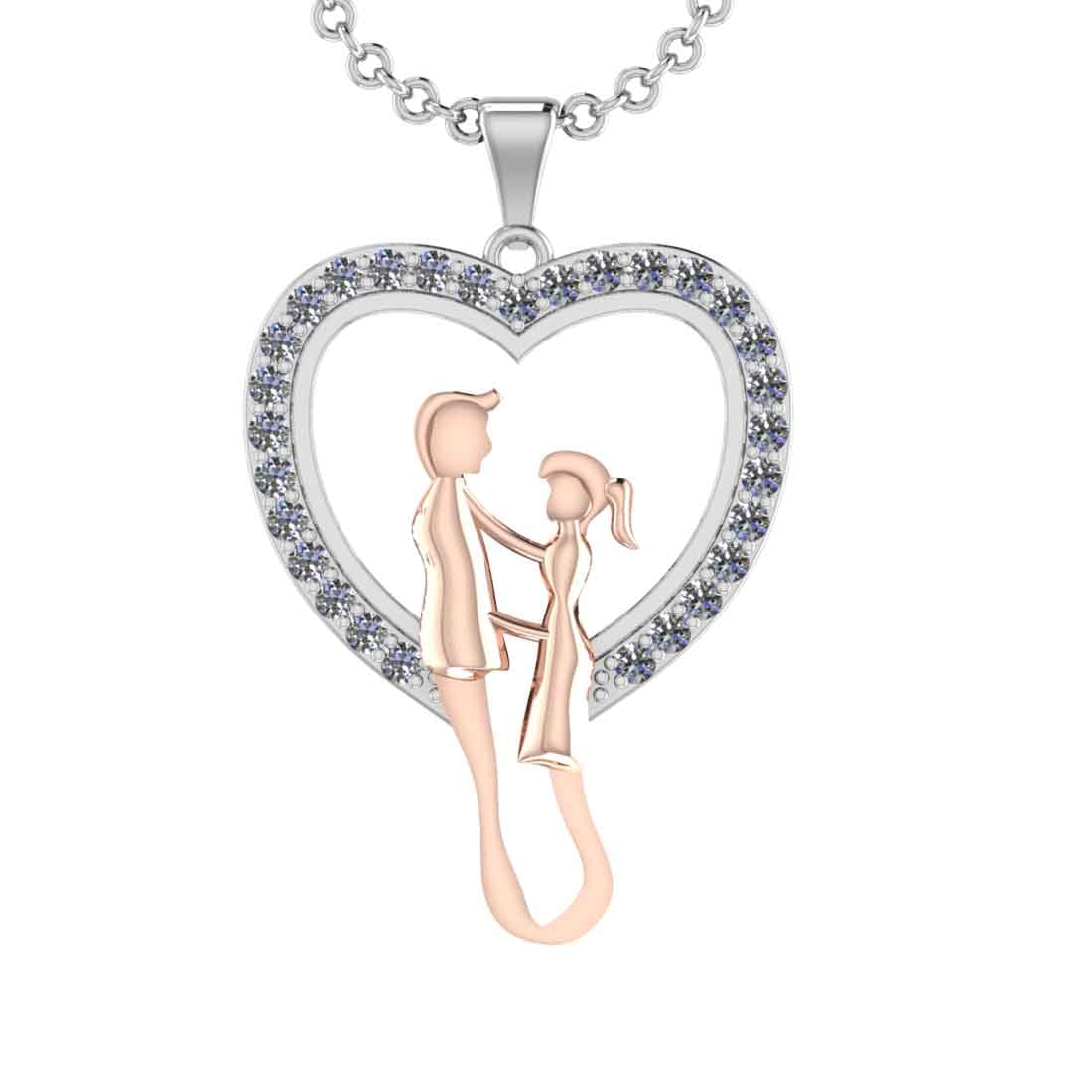 0.75 Ctw SI2/I1 Diamond 14K White and Rose Gold Two tone valentine s day th