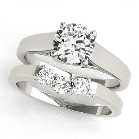 CERTIFIED 18KT WHITE GOLD 1.15 CTW J-K/VS-SI1 DIAMOND BRIDAL SET