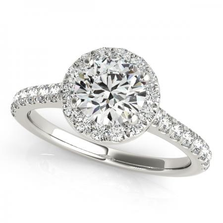 CERTIFIED PLATINUM 1.32 CTW J-K/VS-SI1 DIAMOND HALO ENGAGEMENT RING