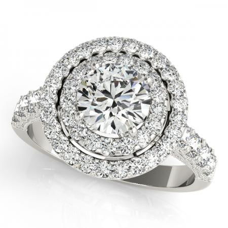 CERTIFIED PLATINUM 2.32 CTW J-K/VS-SI1 DIAMOND HALO ENGAGEMENT RING (1 of 1)